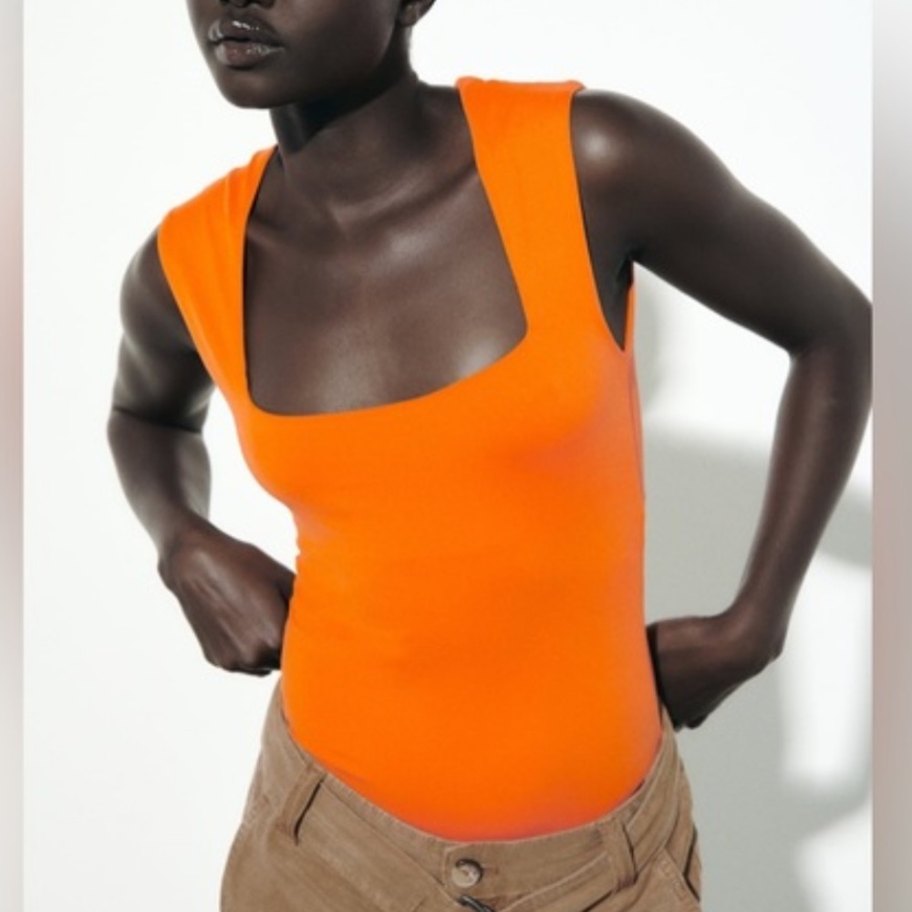 ZARA orange bodysuit